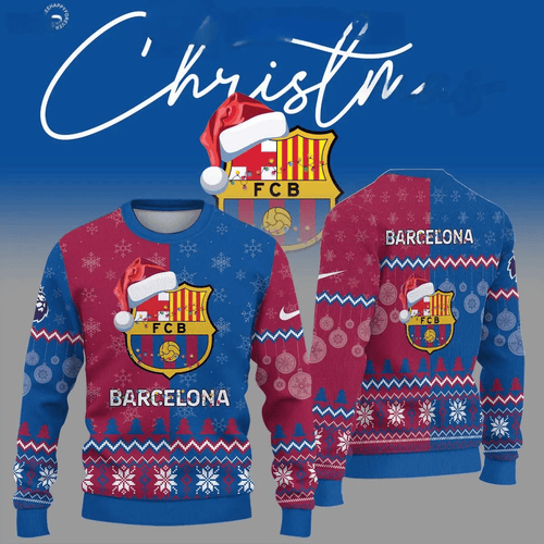 Barça Q10 Ugly Christmas Sweater , Unisex Wool Sweater