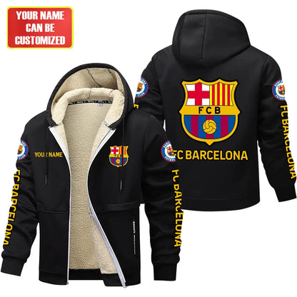 Personalized Barcelona Fleece 3D Unisex Hooded Jacket