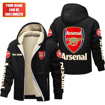 Personalized Arsenal Fleece 3D Unisex Hooded Jacket