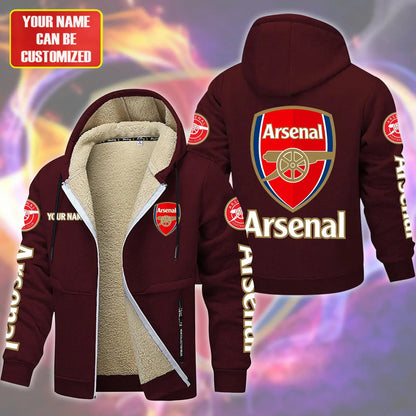 Personalized Arsenal Fleece 3D Unisex Hooded Jacket