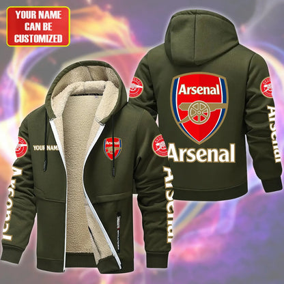Personalized Arsenal Fleece 3D Unisex Hooded Jacket