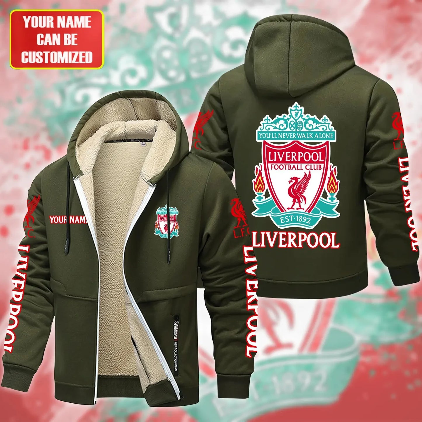 Personalized Liverpool Fleece 3D Unisex Hooded Jacket