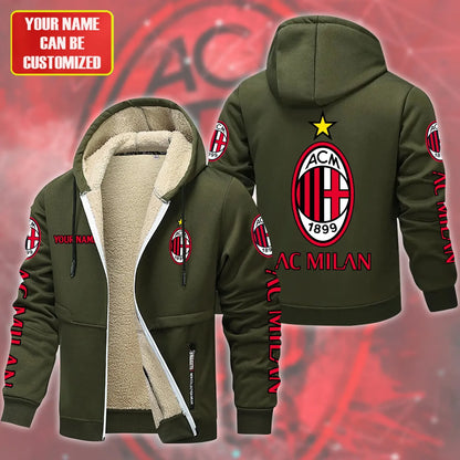 Personalized AC Milan Fleece 3D Unisex Hooded Jacket