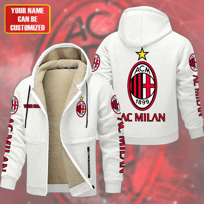 Personalized AC Milan Fleece 3D Unisex Hooded Jacket
