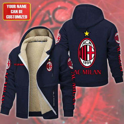 Personalized AC Milan Fleece 3D Unisex Hooded Jacket