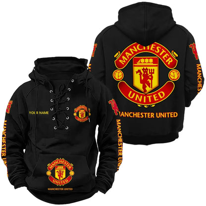 Personalized Manchester United Lace-up Cotton Hoodie