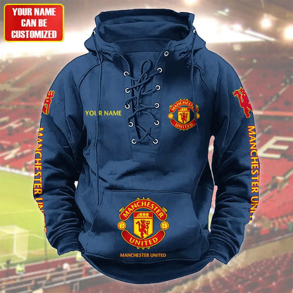 Personalized Manchester United Lace-up Cotton Hoodie