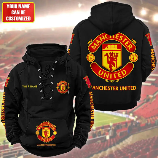 Personalized Manchester United Lace-up Cotton Hoodie