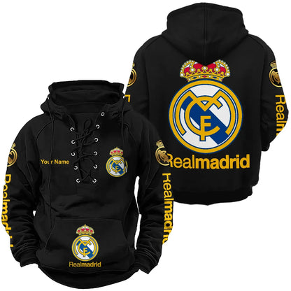 Personalized Real Madrid Lace-up Cotton Hoodie