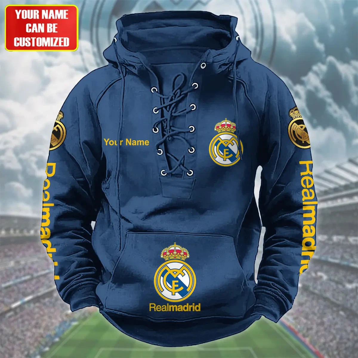 Personalized Real Madrid Lace-up Cotton Hoodie