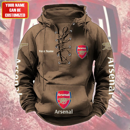 Personalized Arsenal Lace-up Cotton Hoodie