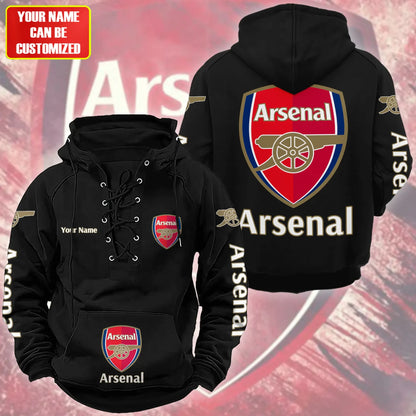 Personalized Arsenal Lace-up Cotton Hoodie