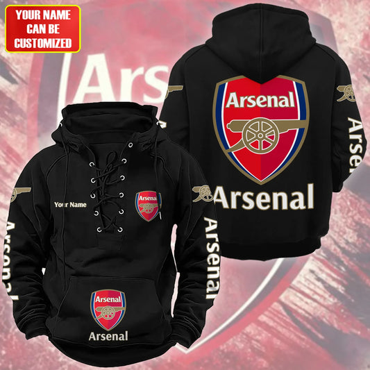 Personalized Arsenal Lace-up Cotton Hoodie