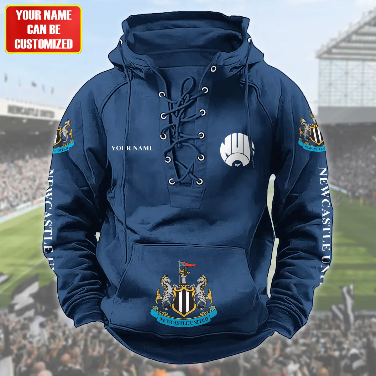 Personalized Newcastle United Lace-up Cotton Hoodie