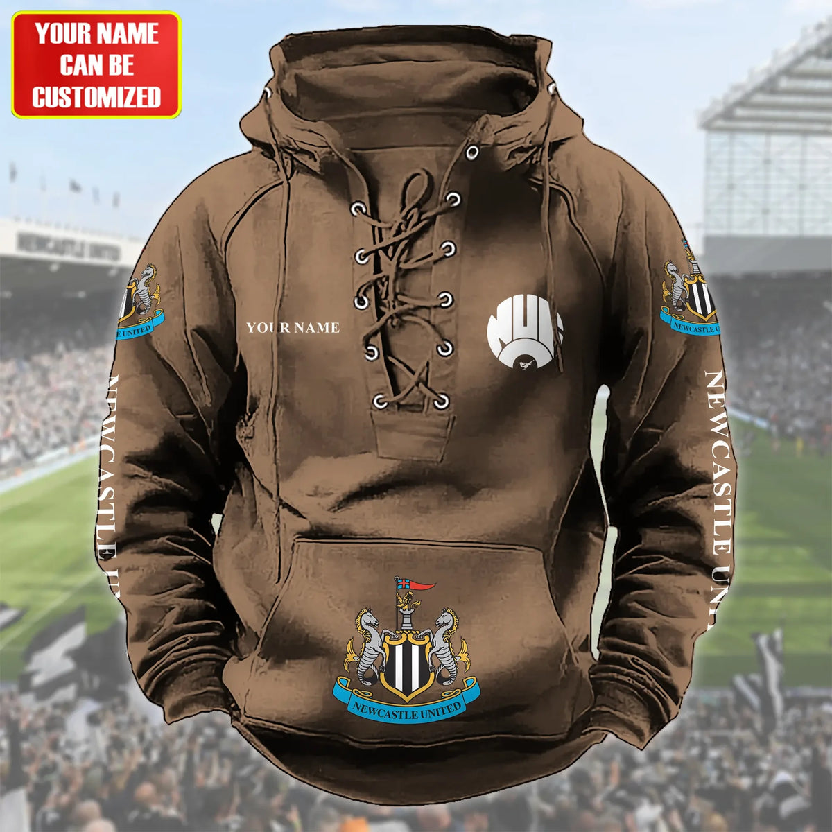 Personalized Newcastle United Lace-up Cotton Hoodie