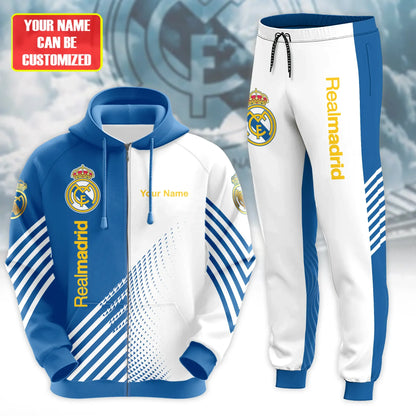 Personalized Real Madrid Q2 3D All over Printed Hoodie and Sweatpants set