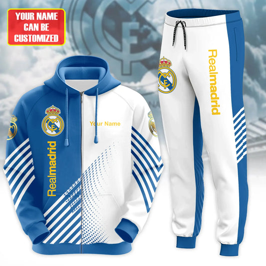 Personalized Real Madrid Q2 3D All over Printed Hoodie and Sweatpants set