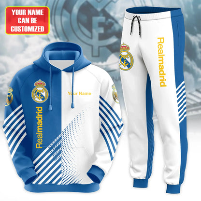 Personalized Real Madrid Q2 3D All over Printed Hoodie and Sweatpants set
