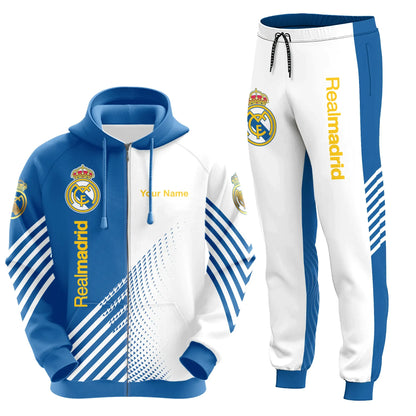 Personalized Real Madrid Q2 3D All over Printed Hoodie and Sweatpants set