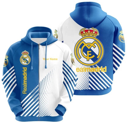 Personalized Real Madrid Q2 3D All over Printed Hoodie and Sweatpants set