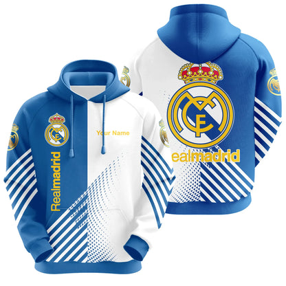 Personalized Real Madrid Q2 3D All over Printed Hoodie and Sweatpants set