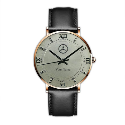 Personalized Mercedes Luxury Quartz Leather Watch