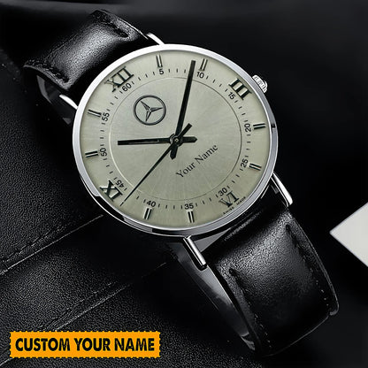 Personalized Mercedes Luxury Quartz Leather Watch