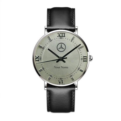 Personalized Mercedes Luxury Quartz Leather Watch