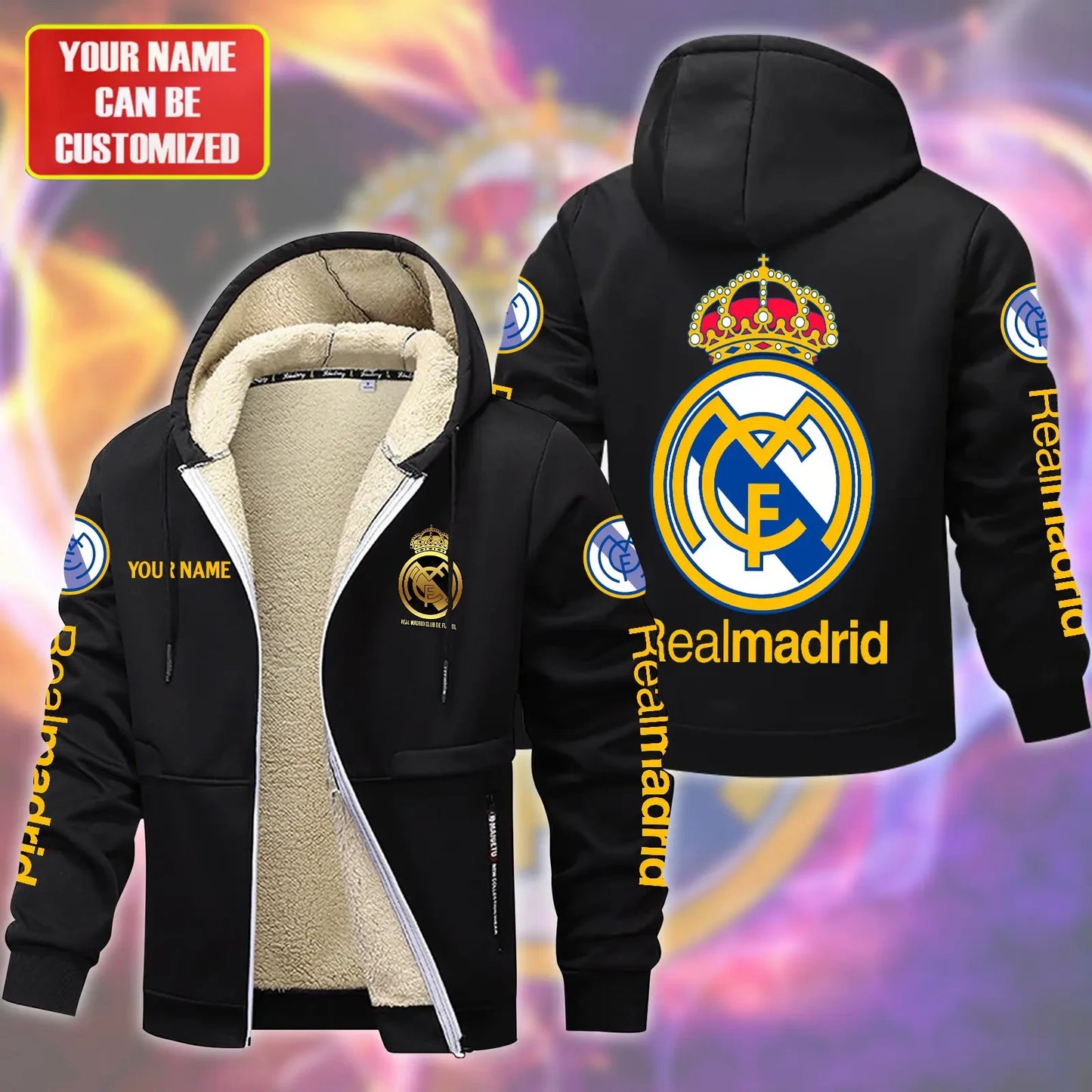 Personalized Real Madrid Fleece 3D Unisex Hooded Jacket