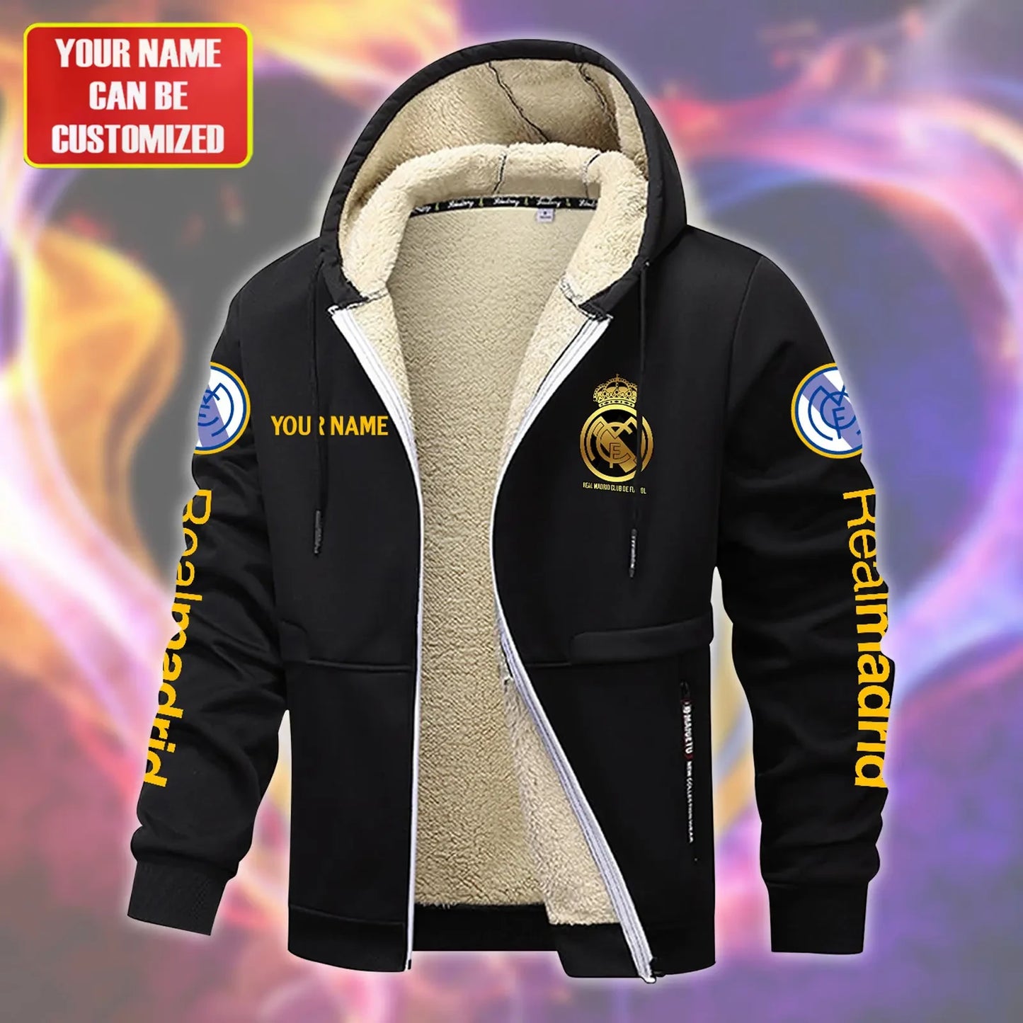Personalized Real Madrid Fleece 3D Unisex Hooded Jacket