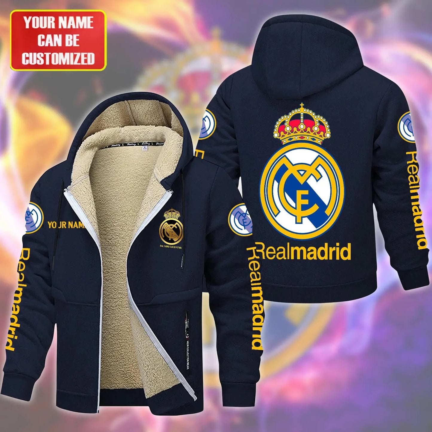 Personalized Real Madrid Fleece 3D Unisex Hooded Jacket