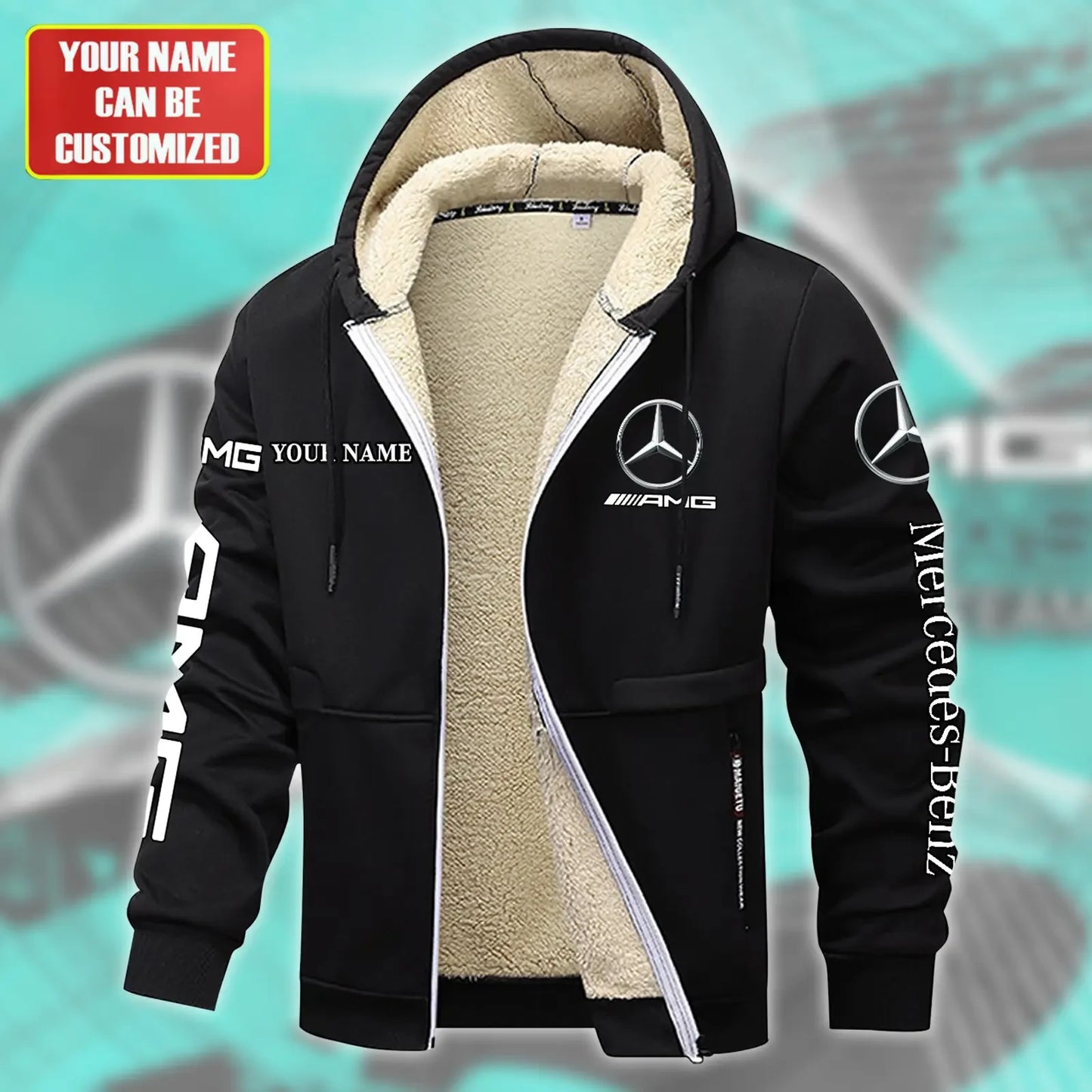 Personalized Merc AMG Fleece 3D Unisex Hooded Jacket