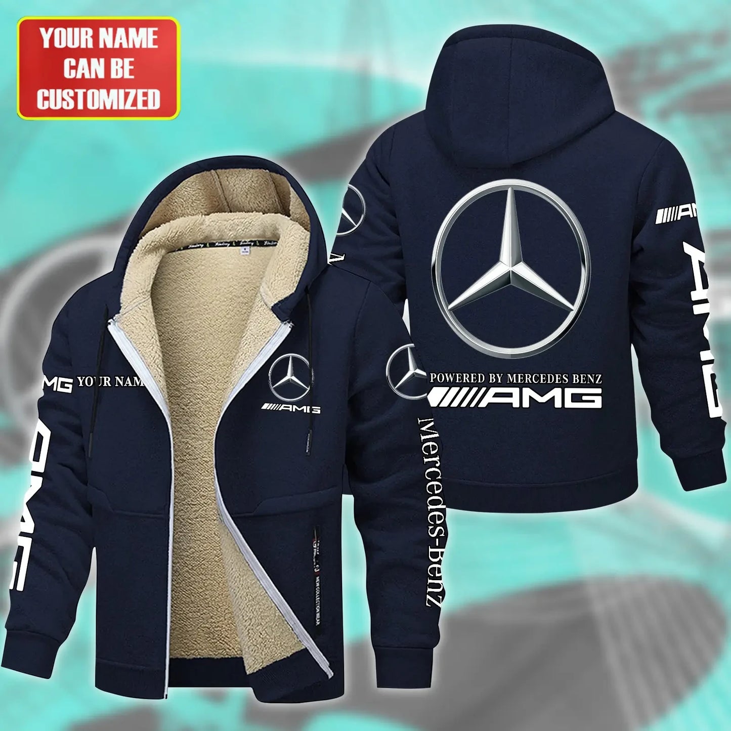 Personalized Merc AMG Fleece 3D Unisex Hooded Jacket