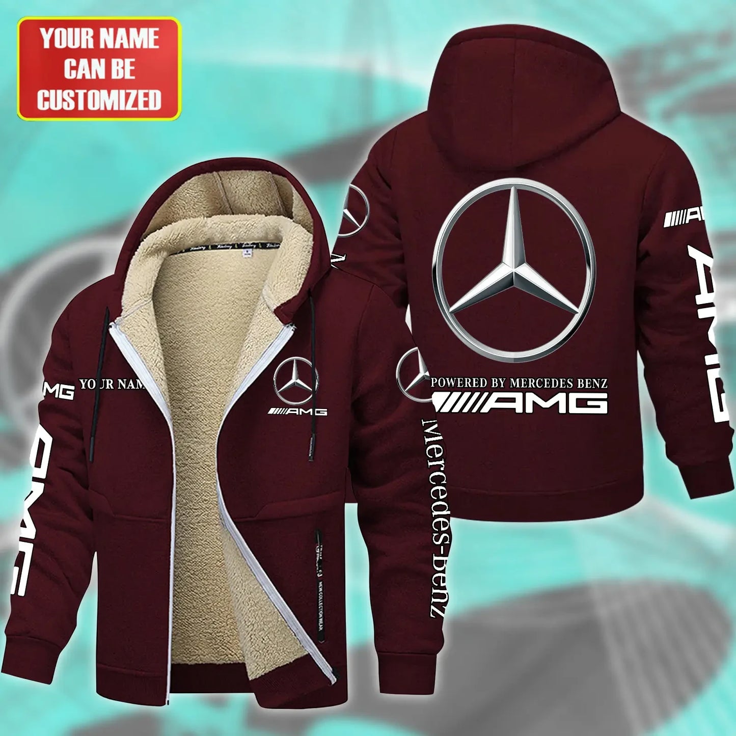 Personalized Merc AMG Fleece 3D Unisex Hooded Jacket