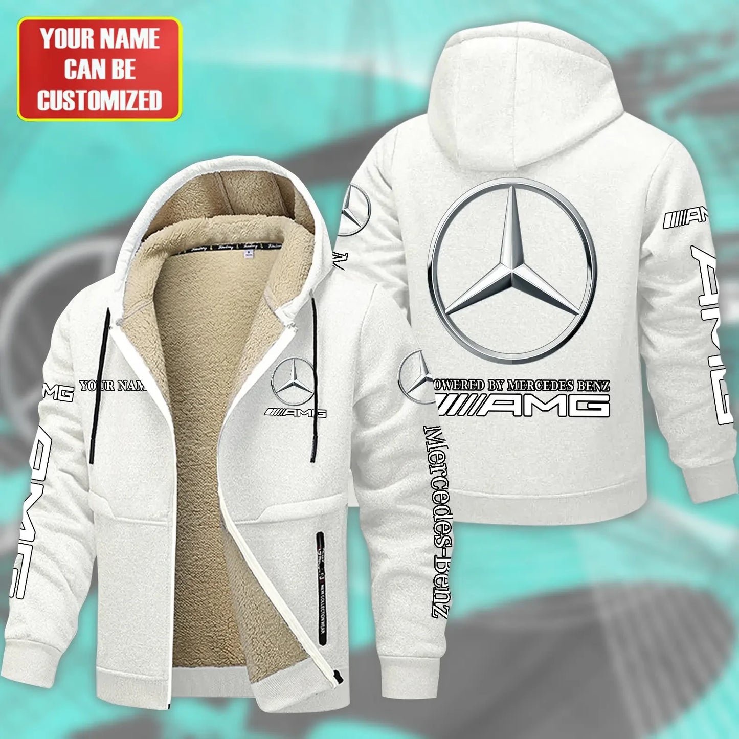 Personalized Merc AMG Fleece 3D Unisex Hooded Jacket