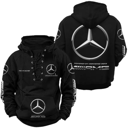 Personalized Merc AMG Lace-up Cotton Hoodie