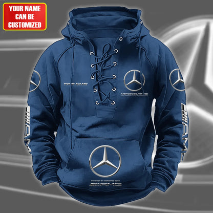 Personalized Merc AMG Lace-up Cotton Hoodie