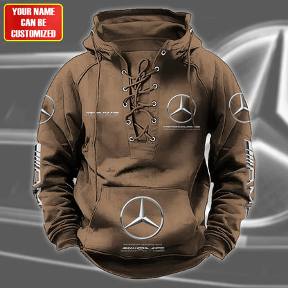 Personalized Merc AMG Lace-up Cotton Hoodie