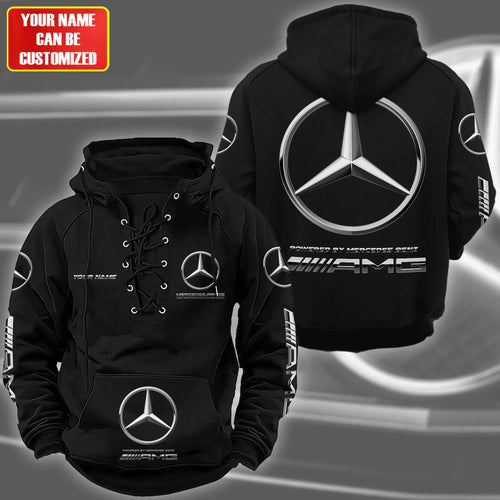 Personalized Merc AMG Lace-up Cotton Hoodie