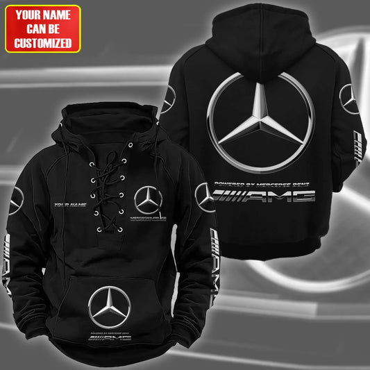 Personalized Merc AMG Lace-up Cotton Hoodie