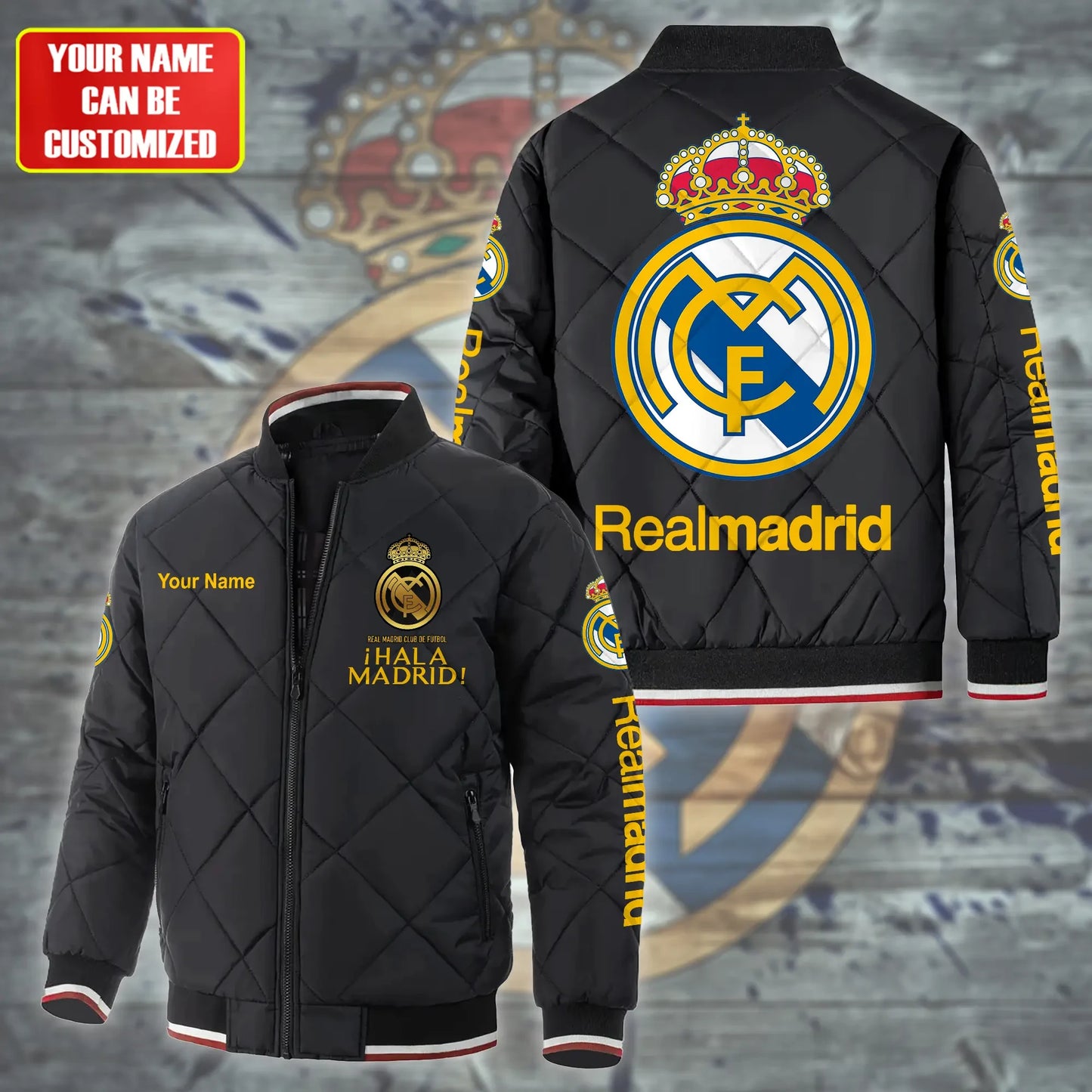 Personalized Real Madrid Puffer Bomber Jacket