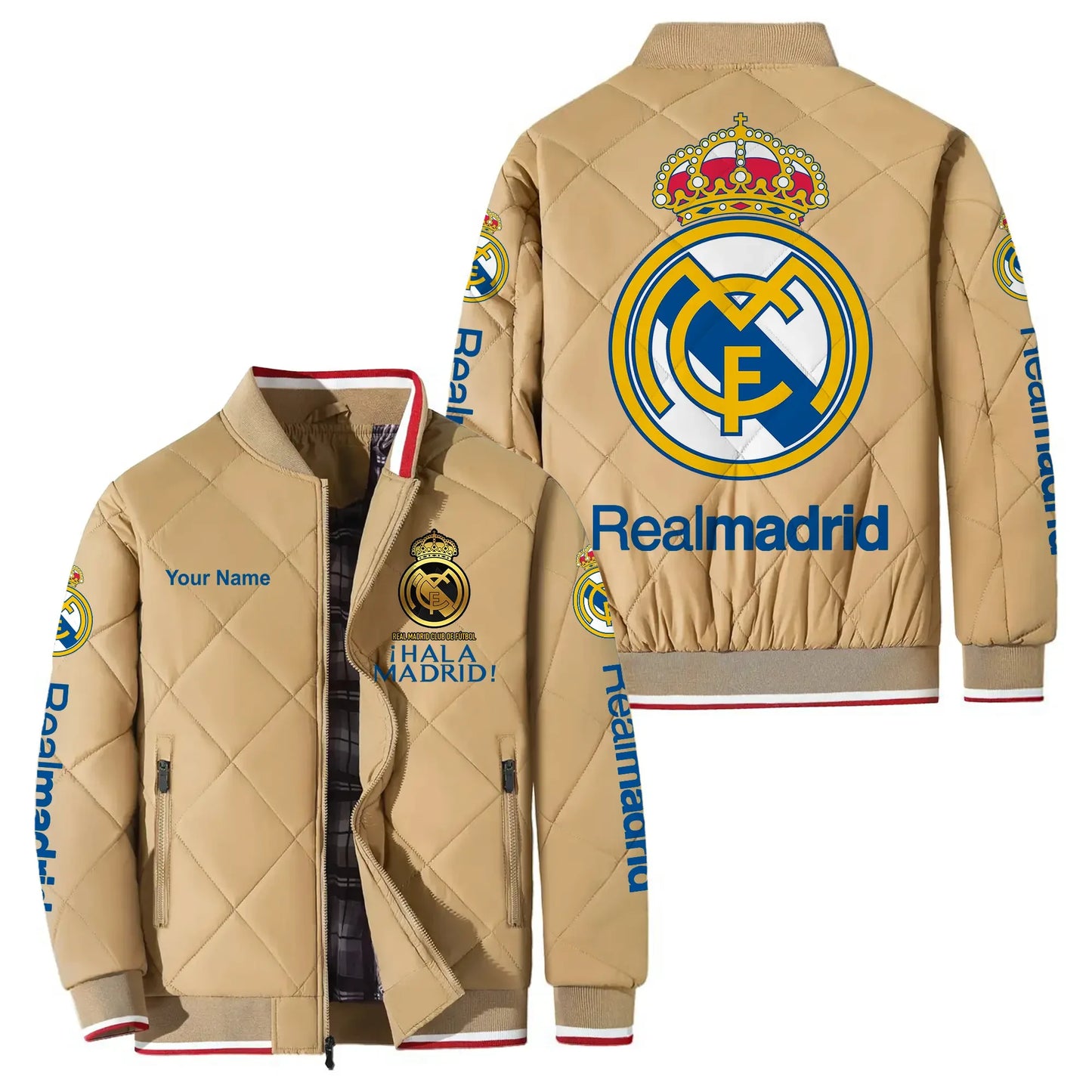 Personalized Real Madrid Puffer Bomber Jacket