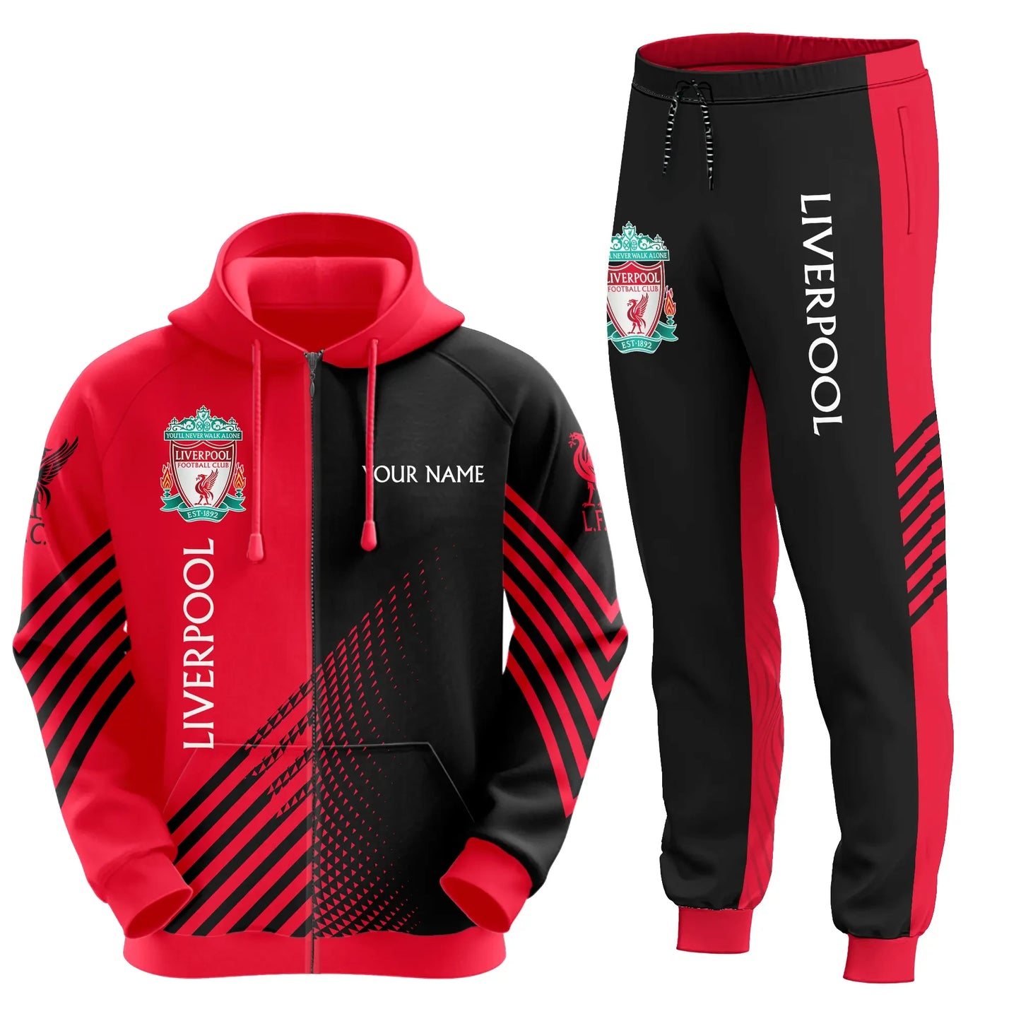 Personalized Liverpool Q2 3D All over Printed Hoodie and Sweatpants set