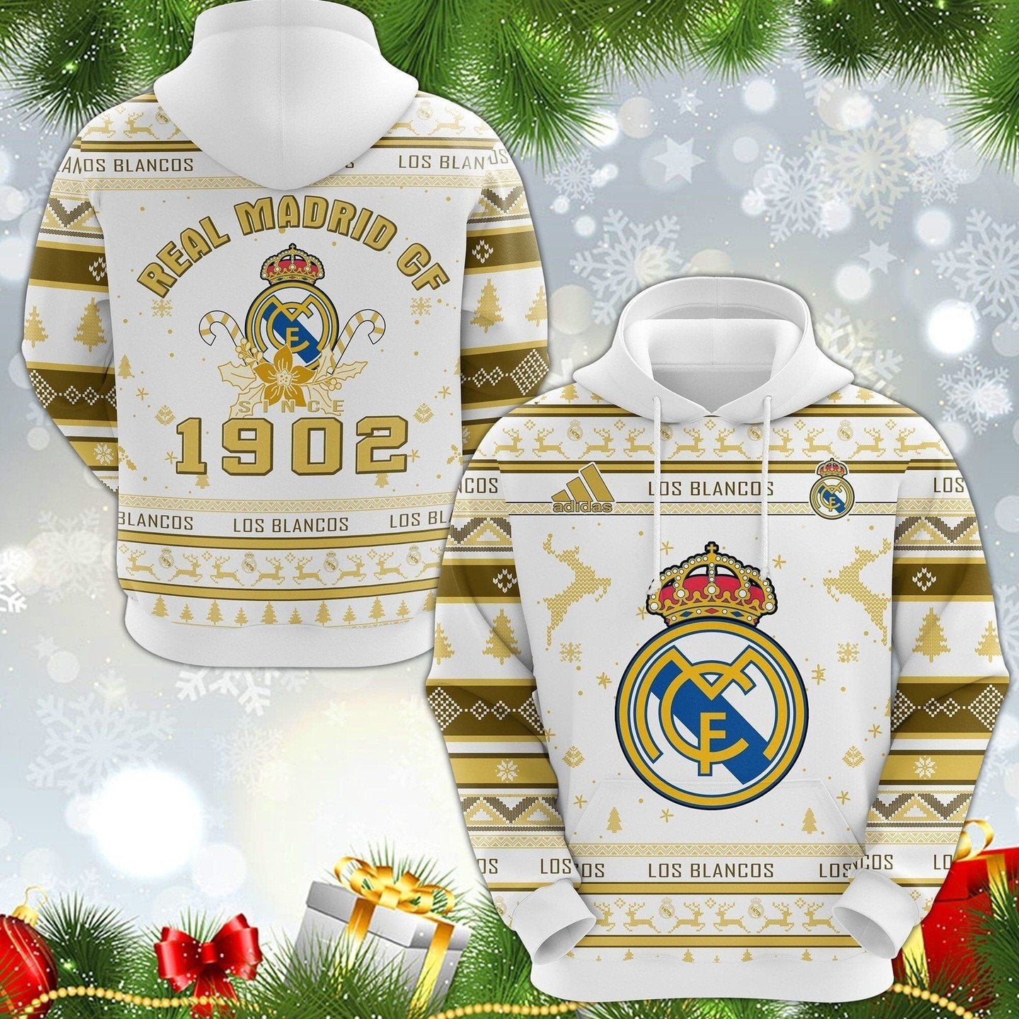 Real Madrid Q4 Ugly Christmas Sweater , Unisex Wool Sweater