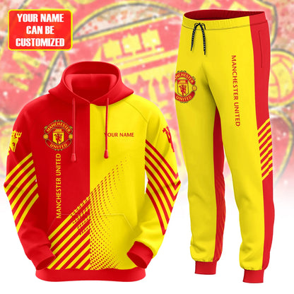 Personalized Manchester United Q2 3D All over Printed Hoodie and Sweatpants set