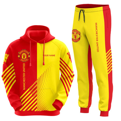 Personalized Manchester United Q2 3D All over Printed Hoodie and Sweatpants set
