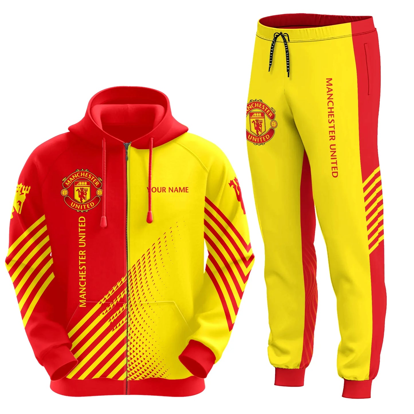 Personalized Manchester United Q2 3D All over Printed Hoodie and Sweatpants set