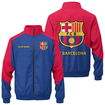 Personalized Barça Zipper Stand Collar Jacket & Sweatpants
