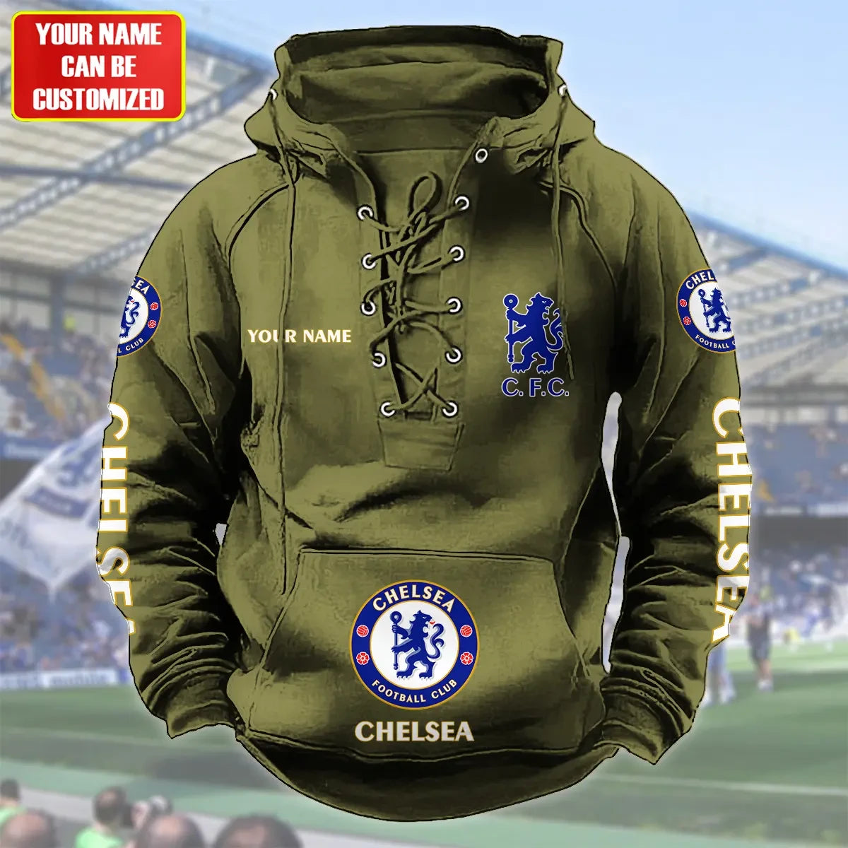 Personalized Chelsea Lace-up Cotton Hoodie