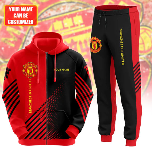 Personalized Manchester United Q3 3D All over Printed Hoodie and Sweatpants set